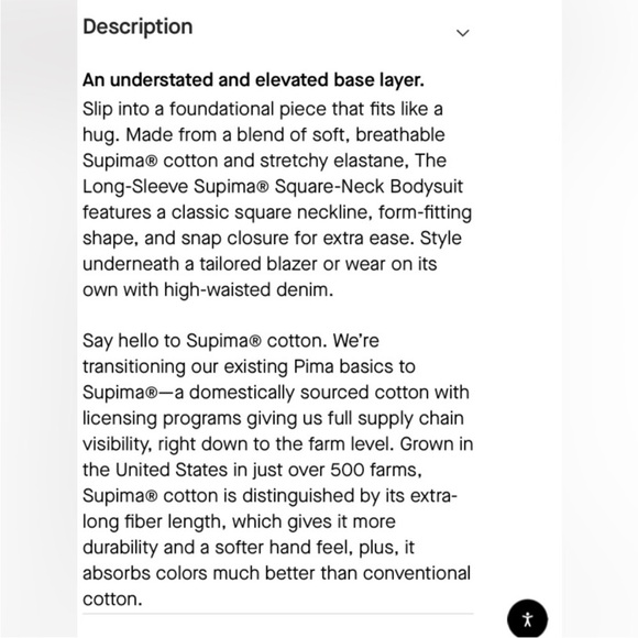 Everlane Bodysuit Square Neck Thong Long Sleeve Black S (2-4) NWT Soft Cotton - Picture 6 of 9